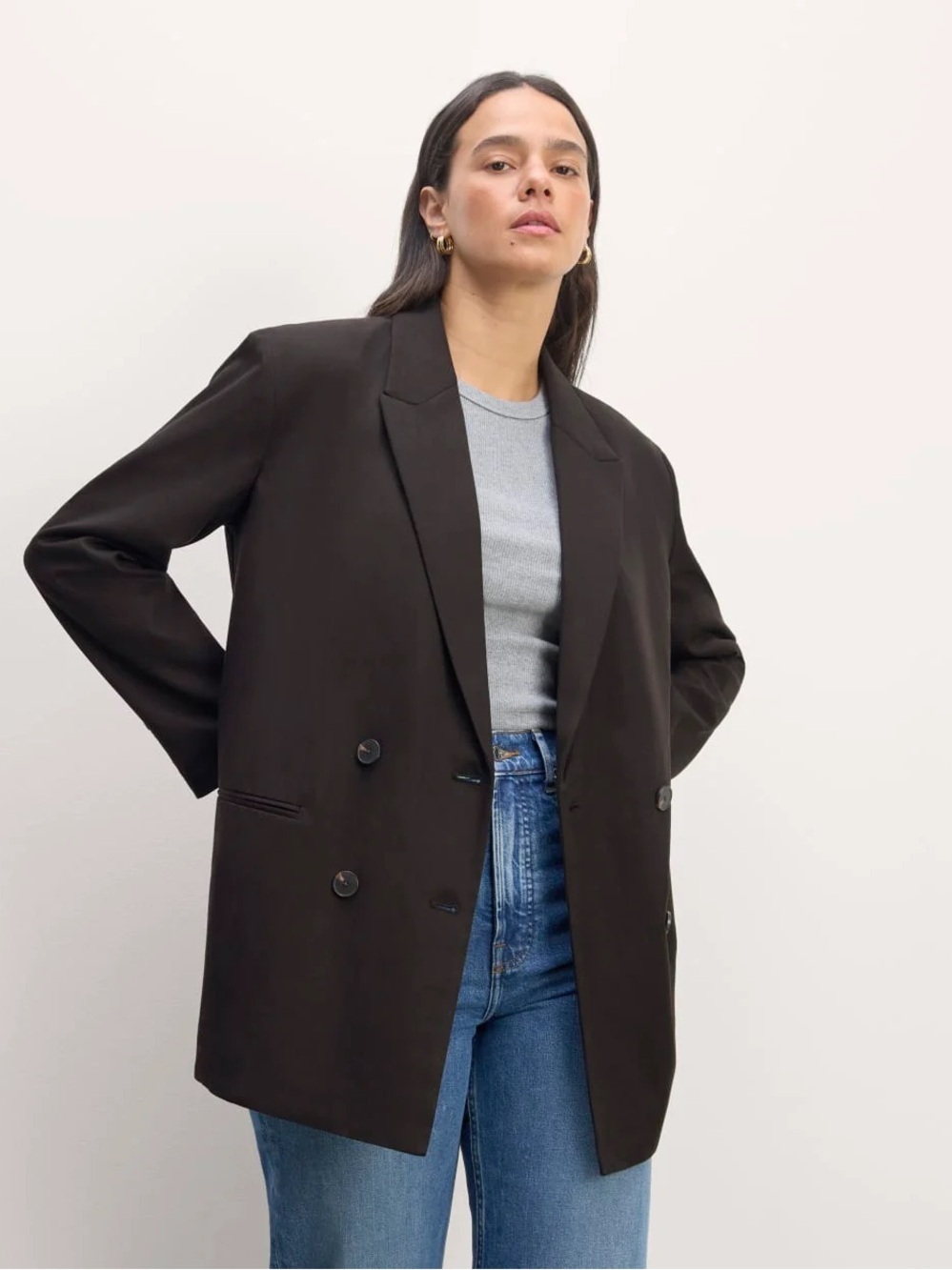 Everlane Double-Breasted Blazer Blazer In Buttersmooth NWT Size 2